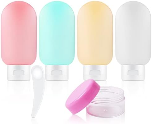 Travel Bottles Set for Toiletries, 6Pcs Leak-Proof Silicone Travel Containers, 60ml Small Mini Empty Squeeze Bottles Travel Accessories for Toiletries, Shampoos, Conditioner and Lotion (BPA Free)