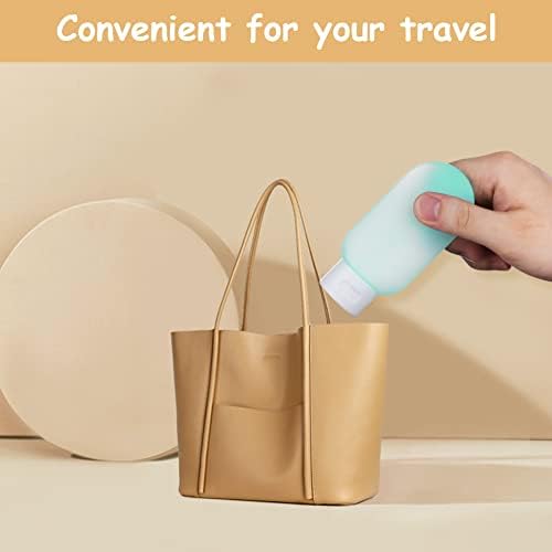 Travel Bottles Set for Toiletries, 6Pcs Leak-Proof Silicone Travel Containers, 60ml Small Mini Empty Squeeze Bottles Travel Accessories for Toiletries, Shampoos, Conditioner and Lotion (BPA Free) - Image 5
