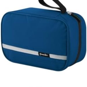 Hanging Travel Toiletry Bag, Waterproof Folding Portable Cosmetic Bag, Wash Bag for Men and Women (M, Blue)