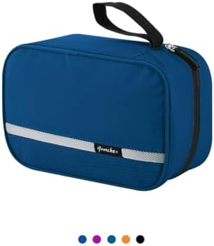 Hanging Travel Toiletry Bag, Waterproof Folding Portable Cosmetic Bag, Wash Bag for Men and Women (M, Blue)