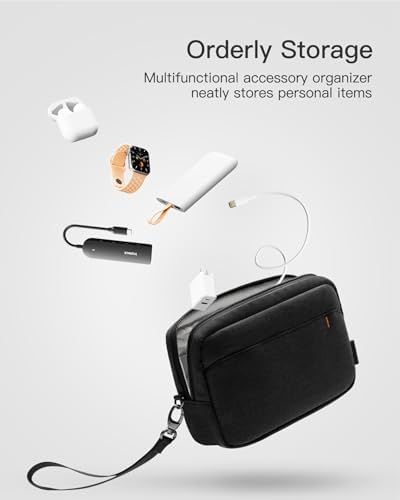 Inateck Electronics Organizer, Water-Resistant Travel Organizer, Multi-Purpose Accessory Bag, Compatible with Mouse, Cables, Mobile Power, USB Flash Drive, Black - Image 2
