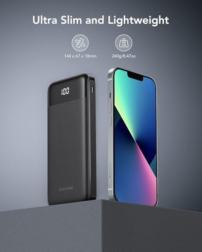 Charmast Power Bank with Built in Cables X 4, 10000mAh USB C Battery pack 6 Outputs 3 Inputs with LED Display Type C Powerbank Portable Charger Compatible with Smartphones Tablets and More - Image 4