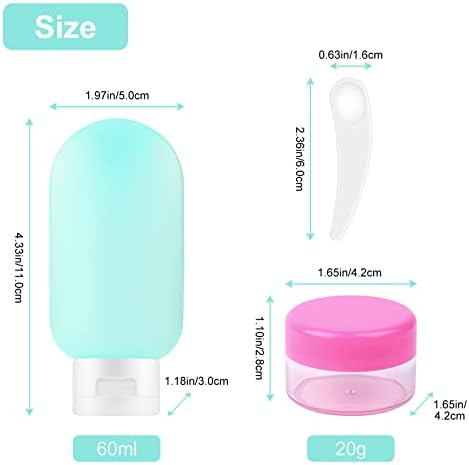 Travel Bottles Set for Toiletries, 6Pcs Leak-Proof Silicone Travel Containers, 60ml Small Mini Empty Squeeze Bottles Travel Accessories for Toiletries, Shampoos, Conditioner and Lotion (BPA Free) - Image 2