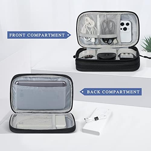 Simpolor Cable Organiser Bag, Double-Layer Electronics Accessories Bag Organiser for Cables, Universal Carry Travel Gadget Bag for Cables, Power Bank, USB Drive, Charger Hard Disk - Black - Image 3