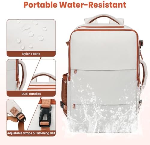 BAGAIL Travel Backpack, Light - Waterproof - USB Port, Quick Check Hand Luggage Backpack, Cabin Bags and Underseat Carry-Ons, Great to Use as Laptop Backpack or Casual Backpack - Image 4