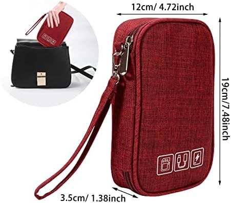 Small Travel Cable Organiser Bag, Cable Pouch, Electronics Accessories Organizer Carry Bag, 3 Layers Pouch Storage All-in-One Gadget Storage Bag for Cable, Cord, Charger, Phone, Earphone - Image 2