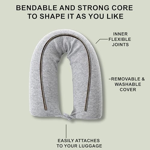 Twist Memory Foam Travel Pillow for Neck, Chin, Lumbar and Leg Support - for Traveling on Airplane, Bus, Train or at Home - Best for Side, Stomach and Back Sleepers - Adjustable, Bendable Roll Pillow - Image 2