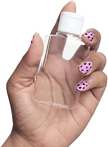 BELLE VOUS 20 Pack Clear Plastic Flip Cap Refillable Bottles - 60ml Liquid Containers - Reusable Empty Squeeze Cosmetic Bottles for Travel, Toner, Lotion, Conditioner, Toiletries, Shampoo, and More - Image 3
