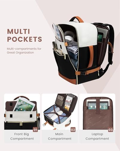 LOVEVOOK Travel Backpack Women Cabin Size,40L Rucksack Bag for Traveling,Hand Luggage Carry On Backpacks for Airplanes,Large Waterproof Flight Approved Backpack Bags - Image 2