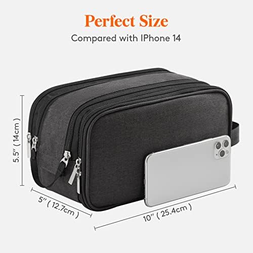 Lifewit Toiletry Bag for Men, Large Travel Shaving Dopp Kit with Double Zippers, Water-Resistant Bathroom & Travel Organizer for Full Size Toiletries and Shaving Accessories, Medium, Black - Image 3