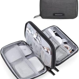 bagsmart Electronics Organizer Travel Case, Cable Organiser Pouch, Travel Essentials, Tech Organiser, Travel Accessories Bag for Charging Cable, Flash Drive, Power Bank, USB, Black