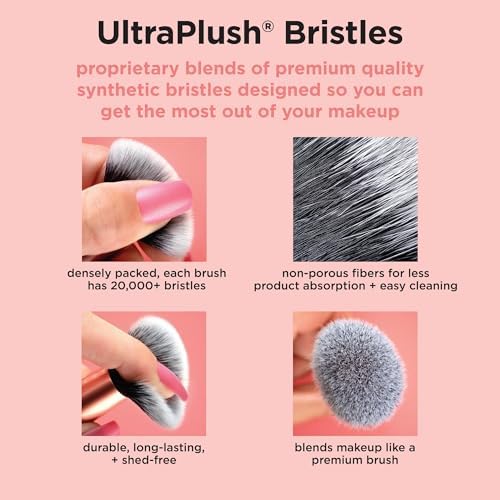 Real Techniques Travel Fantasy Mini Brush Kit, Makeup Brushes For Eyeshadow, Highlight, Contour, Powder, and Concealer, Travel-Sized Brushes and Cosmetic Bag, Synthetic Bristles, 11 Piece Set - Image 7