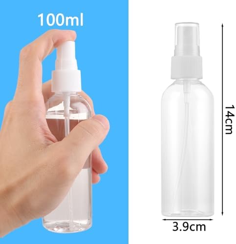ASelected 6X100Ml Spray Bottles Clear Empty Fine Mist Plastic Mini Travel Bottle Set Small Plastic Mist Perfume Atomiser Bottles For Makeup Water Alcohol - Image 3