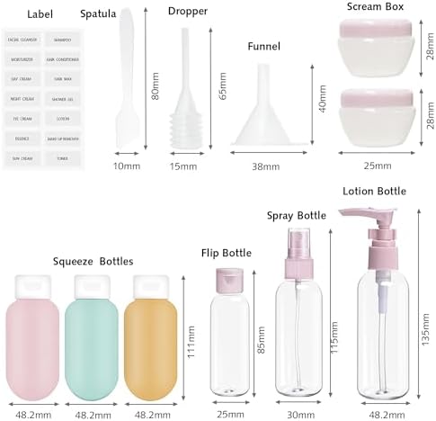 Travel Containers Kits,11 PCS Travel Accessories Leakproof Squeezable Travel Bottles Refillable Containers Kit with Bags for Cosmetic Shampoo Lotion Liquids - Image 6