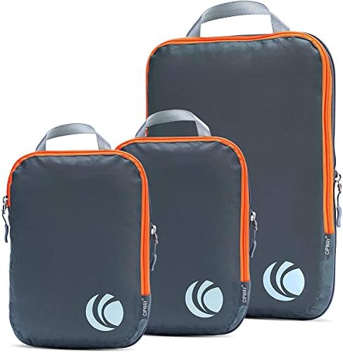 Cipway Compression Packing Cubes Set, Ultralight Expandable Travel Organizers for Carry on Luggage (Grey 3pcs)