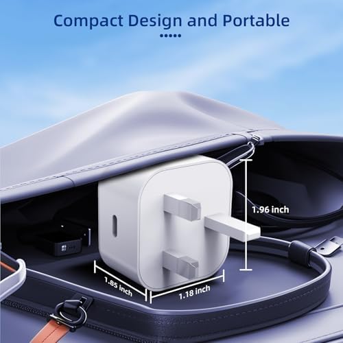 2Pack MFi Certified 20W USB C Fast Charger, UK Plug with 6FT Lightning Cable for iPhone 14/13/12/11/XR/8/ Pro Max iPad Mini 6, iPad Air - Image 9
