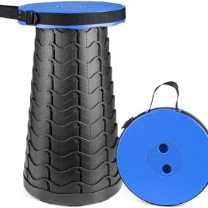 Hesanzol Portable Telescoping Stool, Retractable Folding Stool for Camping Garden Fishing Hiking Travel BBQ, Adjustable Collapsible Stools Max Load 400lbs