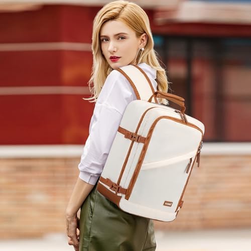 Kono Cabin Bag 40x20x25 for Ryanair Underseat Travel Carry-on Backpack Cabin Size 20L (Beige/Brown) - Image 2