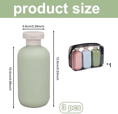 3 Pcs 200ml Plastic Bottles, Travel Bottles, Travel Bottles For Toiletries, With Bag, Refillable Travel Container, With Flip Cover, Suitable For Hair Conditioner, Lotion - Image 2