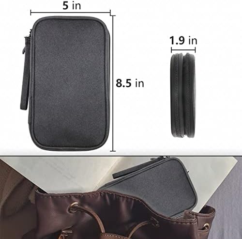 Teskyer Electronics Accessories Organiser Bag, Waterproof Cable Organiser Bag, Travel Gadget Bag, Holiday Essentials for Men Women, 8.5 x 5 Inch, Black - Image 6