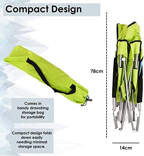 Nalu Folding Low Camping Chair Lightweight Foldable Portable Garden Beach Seat - Green - Image 2