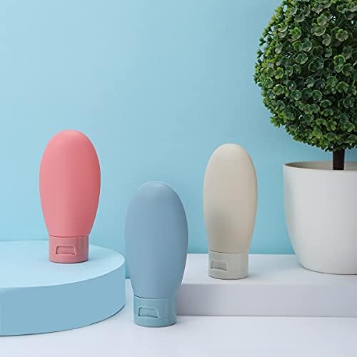 3 Pcs Travel Bottles Set,60ML Travel Bottles & Containers,Small Mini Empty Plastic Squeeze Bottles for Travel Toiletries,Shampoo and Conditioner with Storage Bag - Image 6