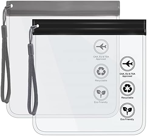 Clear Travel Toiletry Bag - Airport Security Liquids Bags, Airport Liquid Bag 20 x 20cm TSA Approved, Travel Accessories/Holiday Essentials Makeup Bags/HangLuggage for Men Women