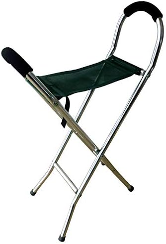 Lightweight Folding Portable Walking Stick Chair Seat Stool Ideal for Hiking Camping Fishing