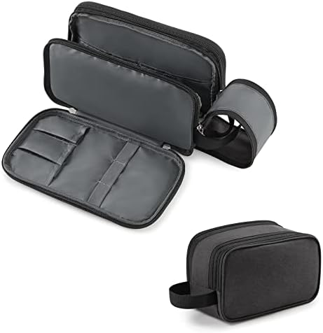 Lifewit Toiletry Bag for Men, Large Travel Shaving Dopp Kit with Double Zippers, Water-Resistant Bathroom & Travel Organizer for Full Size Toiletries and Shaving Accessories, Medium, Black