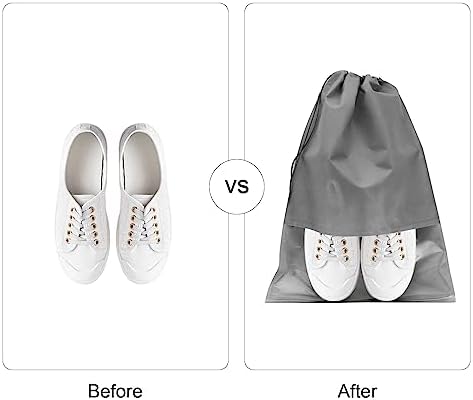 GAOHAN 10Pcs Shoe Bags for Travel,Shoe Bags,Shoe Travel Bag,Drawstring Non-Woven Shoes Storage Bags with Transparent Window for Daily and Travel Use(Grey) - Image 7