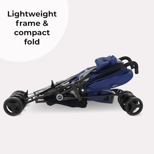My Babiie MB02 Stroller - from Birth to 4 Years (22kg), Lightweight & Compact Umbrella Fold, Travel Buggy for Toddlers - Blue & Grey - Image 6