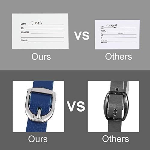 Luggage Tags, Microfiber Leather Personalized Suitcase Tag Set Luggage id Tags Labels Travel Accessories-Set of 4(Blue) - Image 5