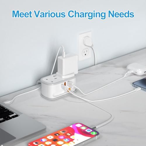 UK to US Plug Adapter with 1.5M Extension Cable, BEVA 2 Way 3 USB (2A+1C) Travel Adapter with Retractable USB C Cable for American, Thailand, Canada, Mexico, Type B - Image 6