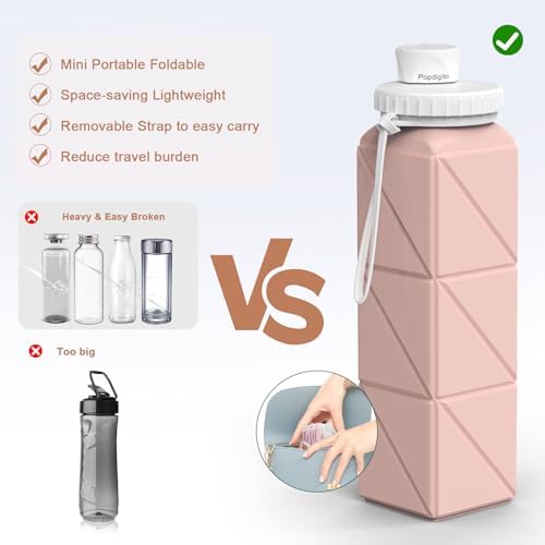 Collapsible Water Bottles,Leak-Proof Silicone Bpa Free Bottles,Durable & Foldable Lightweight Outdoor Portable Reusable Water Bottle For Sports Gym,Travel, Camping,Detachable For Dishwasher - Image 7