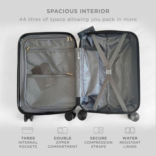 AVIO Atlas Carry On Suitcase - 52x35x20cm Lightweight Hard Shell Suitcase with Double Wheels, Telescopic Handle & Combi Lock, Airline-Approved for EasyJet, Ryanair & British Airways Travel - Image 6