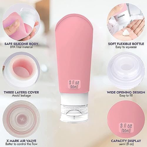 Anuige Travel Bottles,Travel Bottles for Toiletries,Leak Proof Refillable Silicone Travel Containers,Travel Containers for Shampoo Conditioner Lotion Body Wash(14 Pack) - Image 4