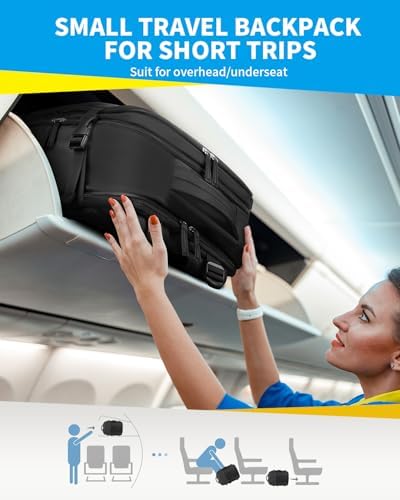 Cabin Bags for Ryanair 40x20x25 Underseat Travel Bag 11 Pockets Hand Luggage Bag Cabin Bag with Separate Shoe Pocket for Women & Men Carry on Bag, 20L, Black - Image 3