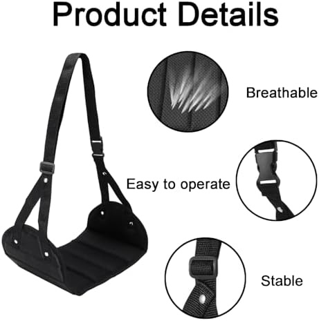 2Pcs Airplane Foot Rest, Travel Essentials, Long Haul Flight Essentials, Leg Rest, Portable Adjustable Foot Hammock for Travel, Comfortable Foot Support, Ideal for Long Flights and Office Use - Image 3