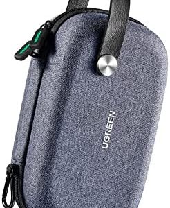 UGREEN Travel Accessories Bag, Portable Cable Organiser Travel Electronics Organiser Small Gadget Cable Bag Pouch, Hard Case for Charger Adapter Power Bank Hard Drive(Grey)