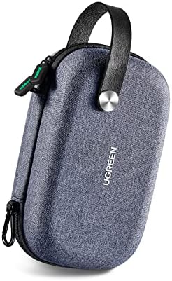 UGREEN Travel Accessories Bag, Portable Cable Organiser Travel Electronics Organiser Small Gadget Cable Bag Pouch, Hard Case for Charger Adapter Power Bank Hard Drive(Grey)