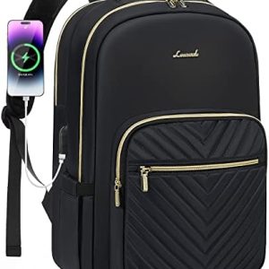 LOVEVOOK Laptop Backpack for Women 15.6 Inch, Womens Backpack for Work Business Travel School College With USB Port, Lightweight Back Pack Computer Laptop Rucksack-Black