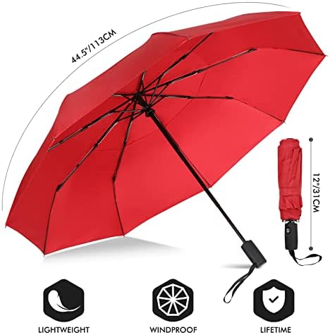 NINEMAX Compact Umbrella Windproof Strong,Travel Small Folding Umbrella Automatic Double Canopy for Women Men - Image 2