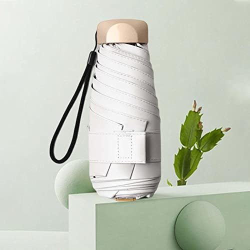 Travel Umbrella Compact Umbrella Collapsible Small Umbrella Sturdy for Sun and Rain Backpack Umbrellas, White - Image 4