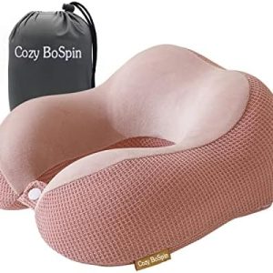 Travel Pillow - Neck Pillow for Traveling, Memory Foam Portable Support Pillow,Comfortable and Lightweight Quick Pack for Camping,Sleeping Rest Cushion (Pink)