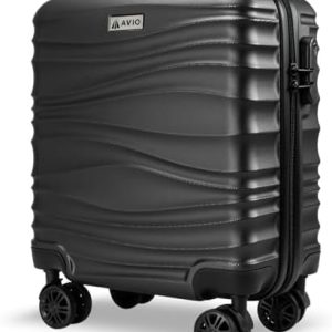 AVIO Wave Cabin Suitcase 45x36x20cm - Lightweight Double Wheel Luggage Bag, 2 Internal Pockets, Telescopic Handle 3 Heights, Durable ABS Hard Shell - Approved by Most Airlines