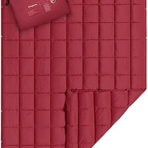 KingCamp Camping Blanket Lightweight Outdoor, Travel Blanket Multifunctional Warm, Sleeping Blankets Ultralight with Snap Button, Sleeping Quilt for Picnics Beach Camping Hiking Car Indoor