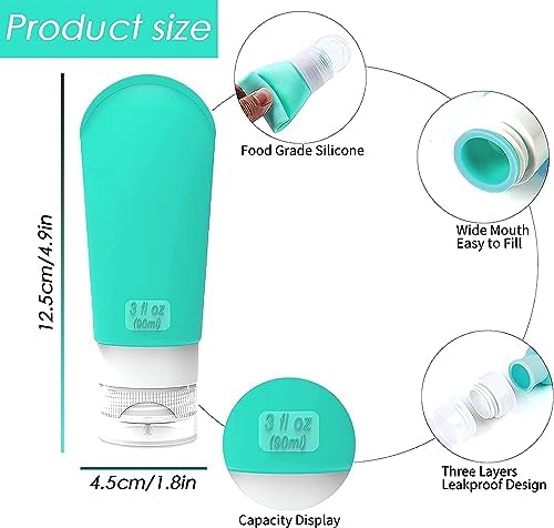 Anuige Travel Bottles,Travel Bottles for Toiletries,Leak Proof Refillable Silicone Travel Containers,Travel Containers for Shampoo Conditioner Lotion Body Wash(14 Pack) - Image 2