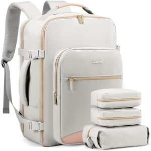 LOVEVOOK Travel Backpack Cabin Size for Women, Carry On Backpacks for Airplanes 25/30/40L, Womens Large Rucksack Bag, Flight Approved Hand Luggage Backpack, Waterproof Flight Bags for Travelling