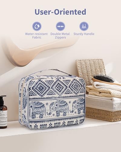 Travel Hanging Toiletry Wash Bag Makeup Cosmetic Organizer for Women Waterproof (Elephant) - Image 8