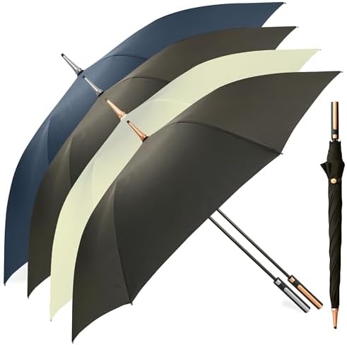 Windproof Umbrella Automatic Open Press Button, Rainproof with UV Protection, Wind Resistant, Stick Large Umbrellas for Women & Men Perfect for Travel Gifts - Image 2